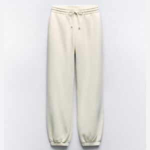 Zara Basic Jogger Pants Ivory Size S